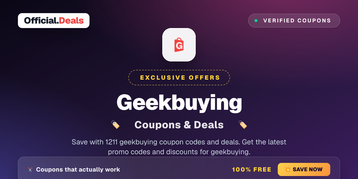 Geekbuying Coupons & Deals June 12, 2026 - Official.Deals